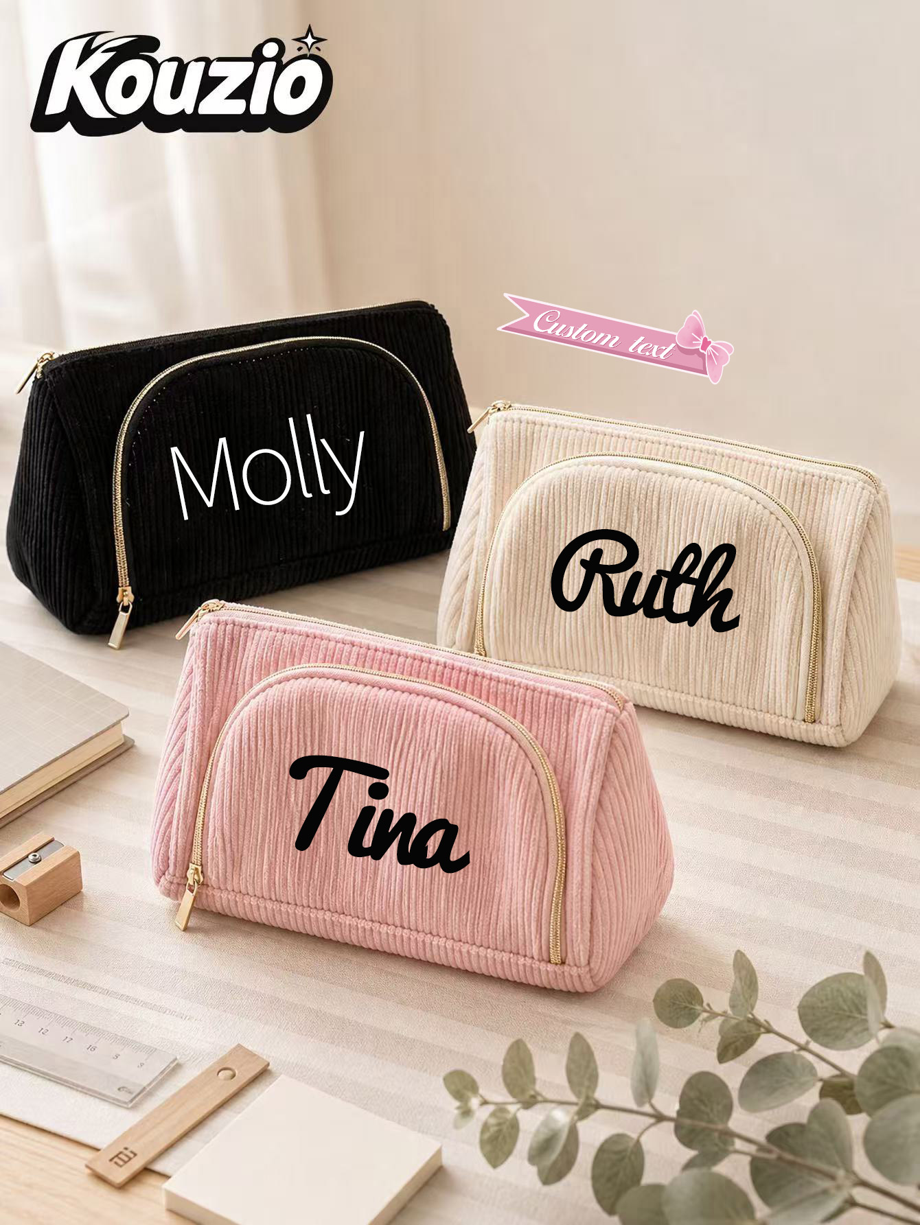 School Supplies - Op maat gemaakte etui van corduroy