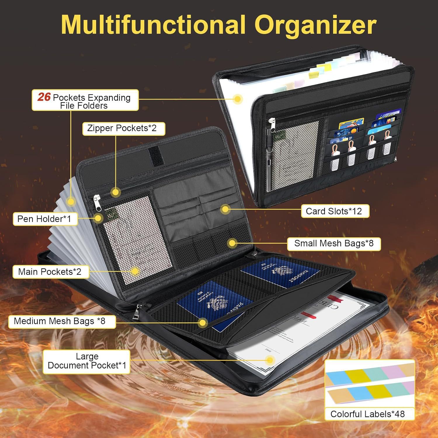 13-vakken uitbreidbare map met - Expandable Accordion File Folder 13 Pockets recensie en prijs