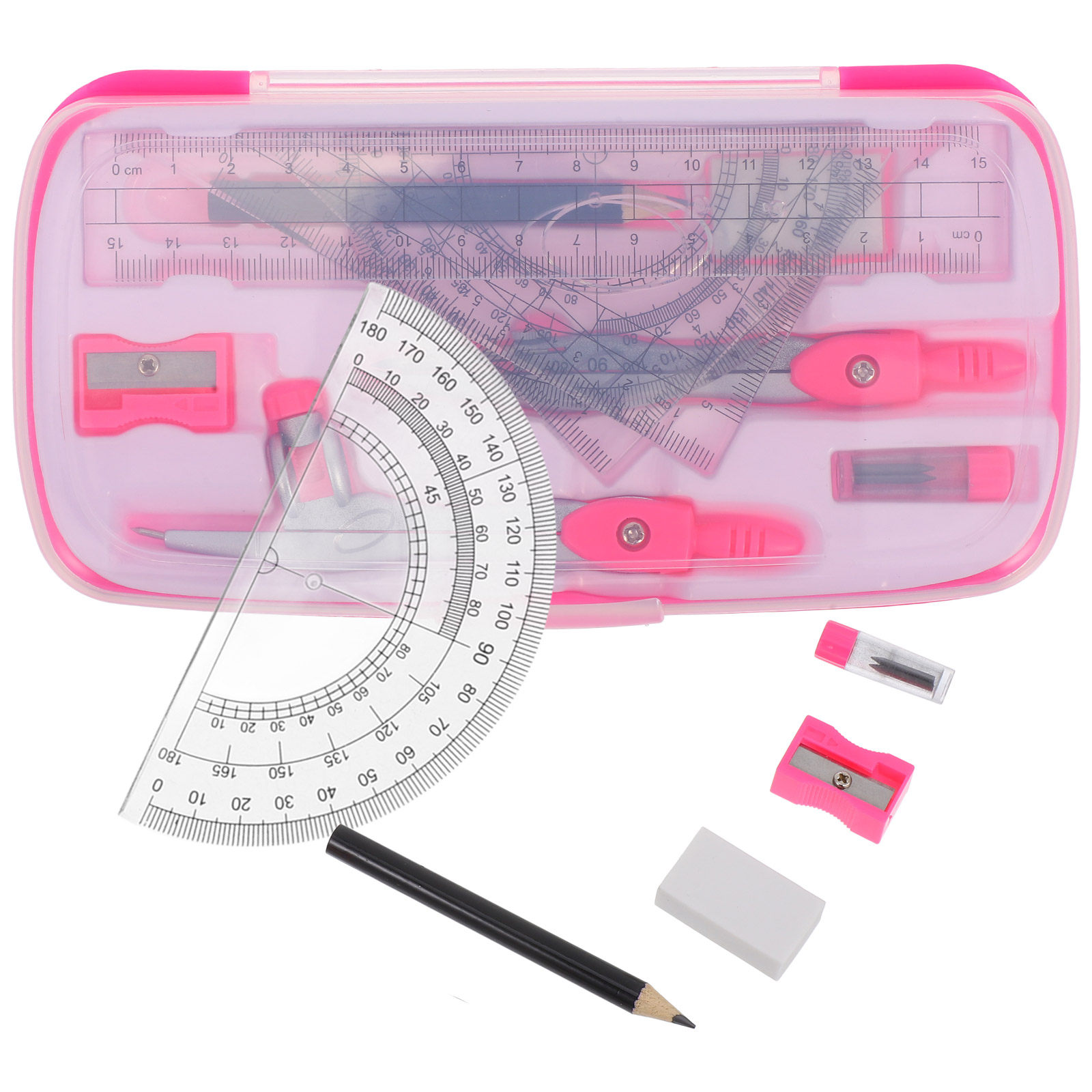 1 Kompasset, meetlat, driehoek - Math Geometry Set With Compass recensie en prijs